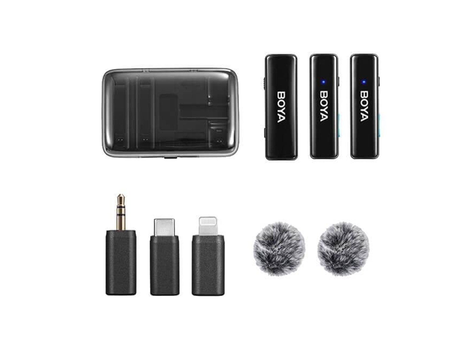 BOYA Wireless Microphone System X2 3.5mm Lightning & USB-C BOYA Wireless Microphone System X2 3.5mm Lightning & USB-C